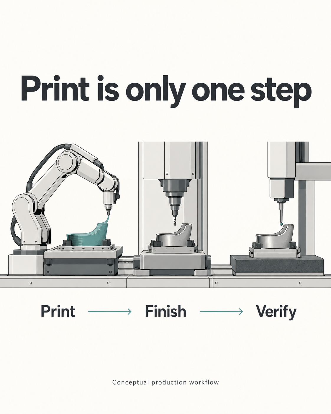 Print is only one step: conceptual production workflow